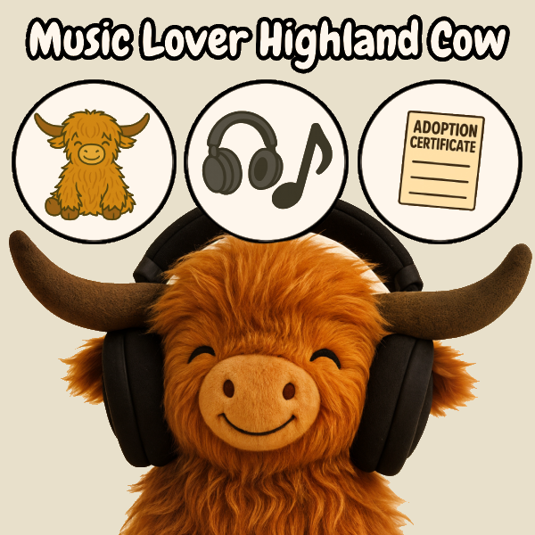 Music Lover Highland Cow