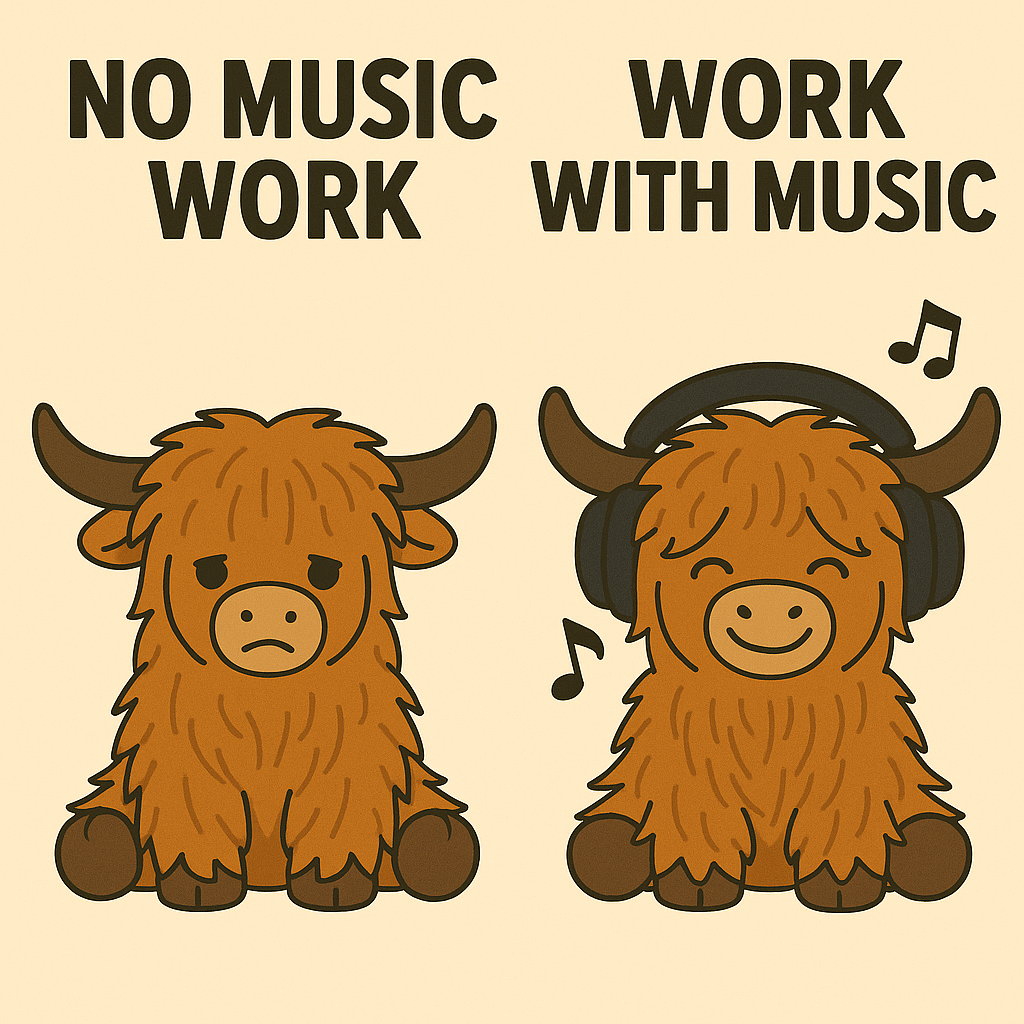 Music Lover Highland Cow